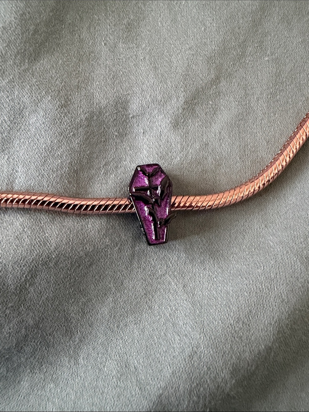 Black & Purple Glitter Coffin Charm - Picture 2 of 4